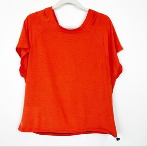 Athleta Short Sleeve Hooded Top Orange Size XS